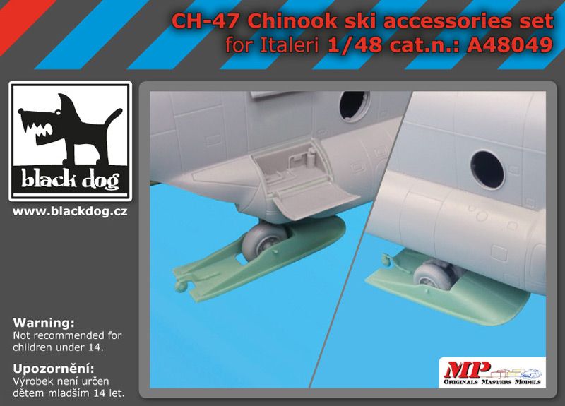 A48049 1/48 Ch-47 Chinook ski accessories set Blackdog