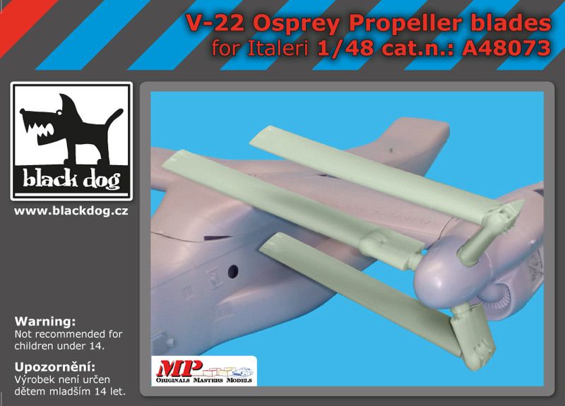 A48073 1/48 V-22 Osprey propeller blades Blackdog