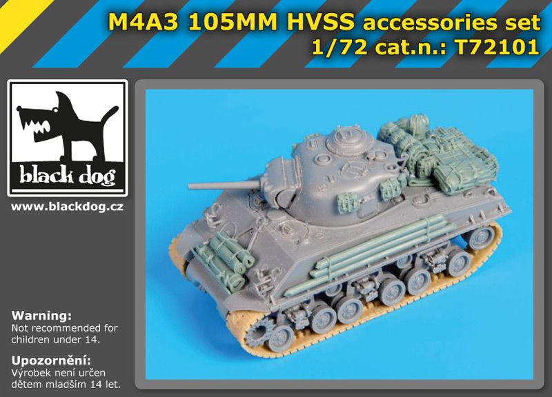 72101 1/72 M4A3 105MM HVSS accessories set Blackdog