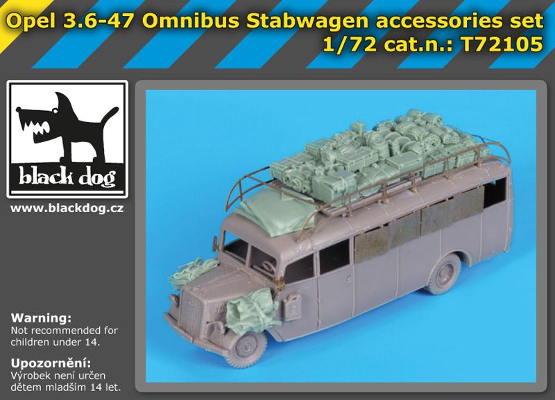 T72105 1/72 Opel 3.6-47 Omnibus stabwagen accessories set Blackdog