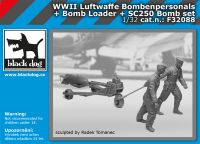 F32088 1/32 WW II Luftwaffe bombenpersonals + Bomb loader + SC250 bomb set