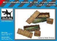 F32106 1/32 WW II Luftwaffe bombs SC250 + crate boxes