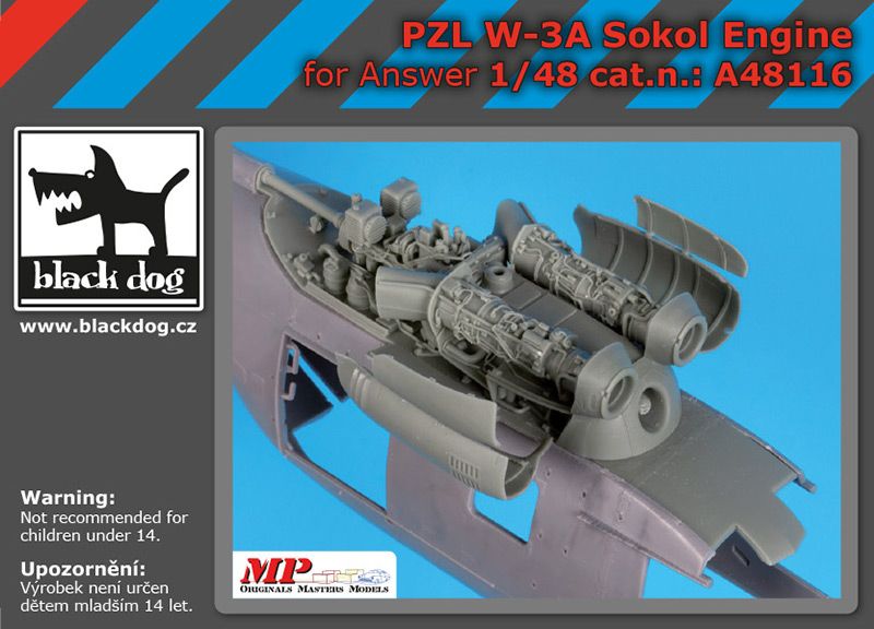 A48116 1/48 PZL W-3A Sokol engine Blackdog