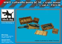 F32128 1/32 WW II Luftwaffe bomb Sc 50+crate boxes Blackdog