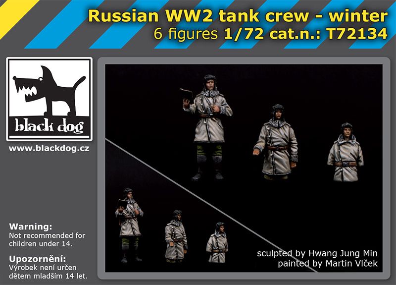 T72134 1/72 Russian WW II tank crew winter Blackdog