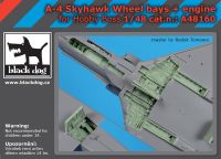 A48160 1/48 A-4 Skyhawk wheel bays + engine Blackdog
