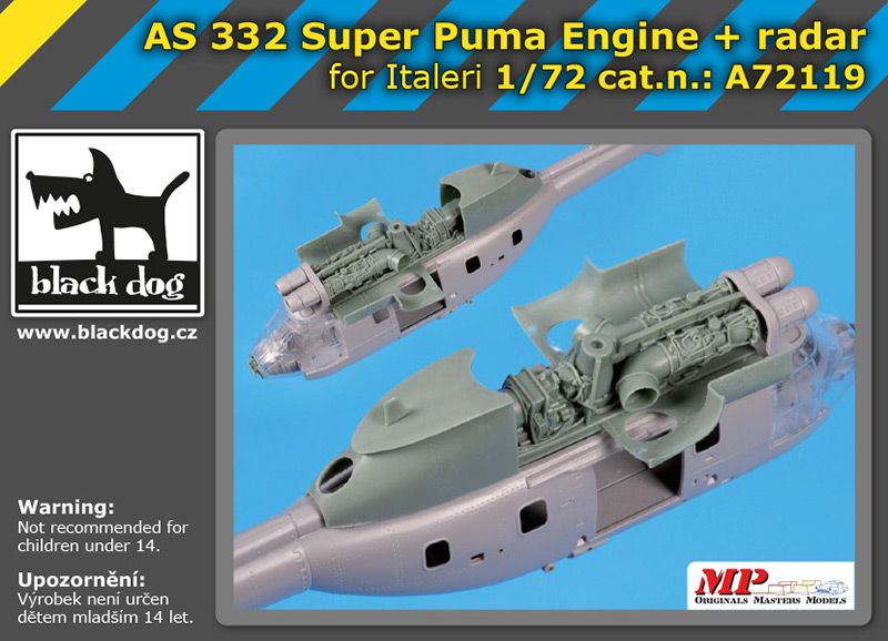 A72119 1/72 AS 332 Super Puma engine + radar Blackdog