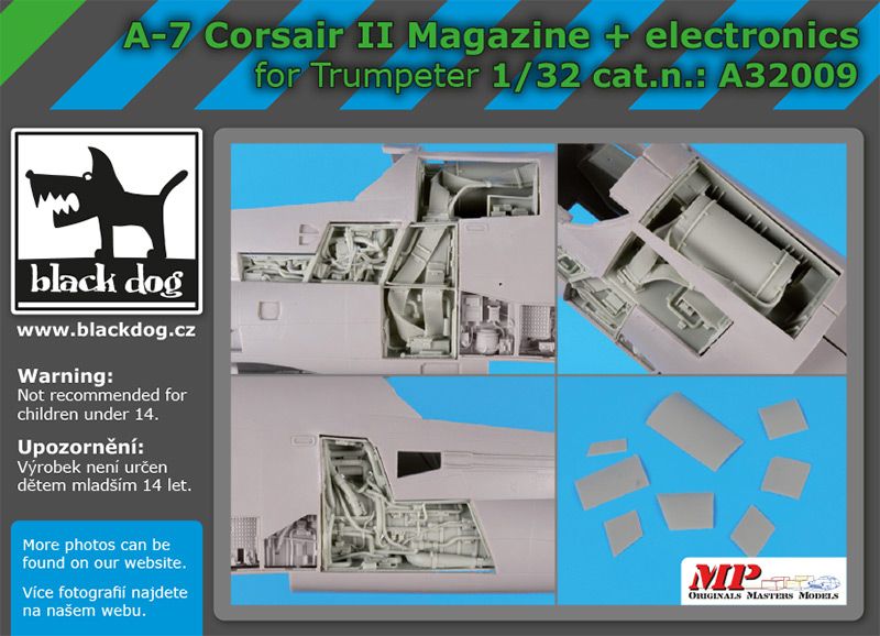 A32009 1/32 A-7 Corsair II magazine+electronics Blackdog