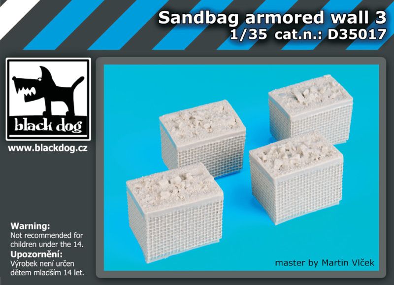 D35017 1/35 Sandbag armored wall 3 Blackdog