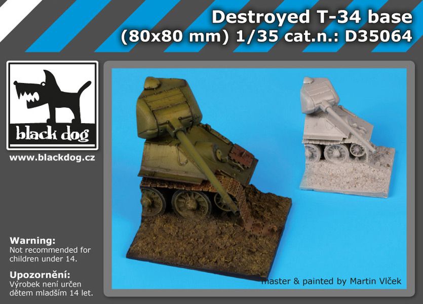 D35064 1/35 Destroyed T 34 base Blackdog