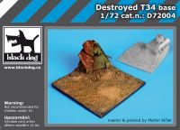 D72004 1/72 Destroyed T34 base Blackdog