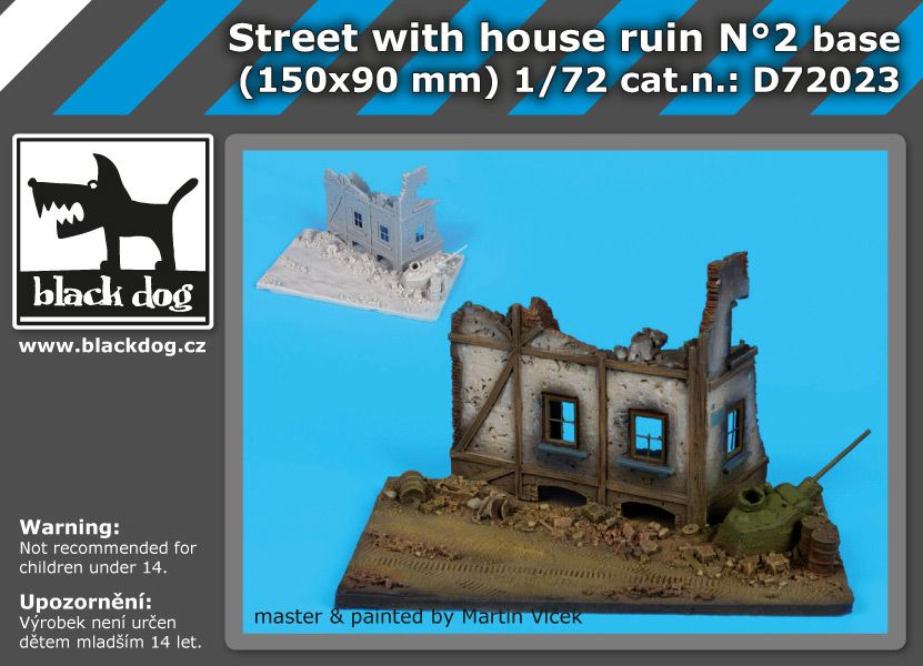 D72023 1/72 Street with house ruin N Blackdog