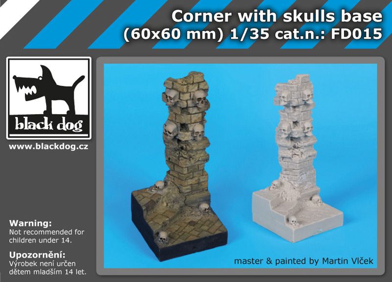 FD015 Corner with skulls base Blackdog