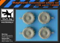 T35008 1/35 Staghound snowchained wheels set Blackdog