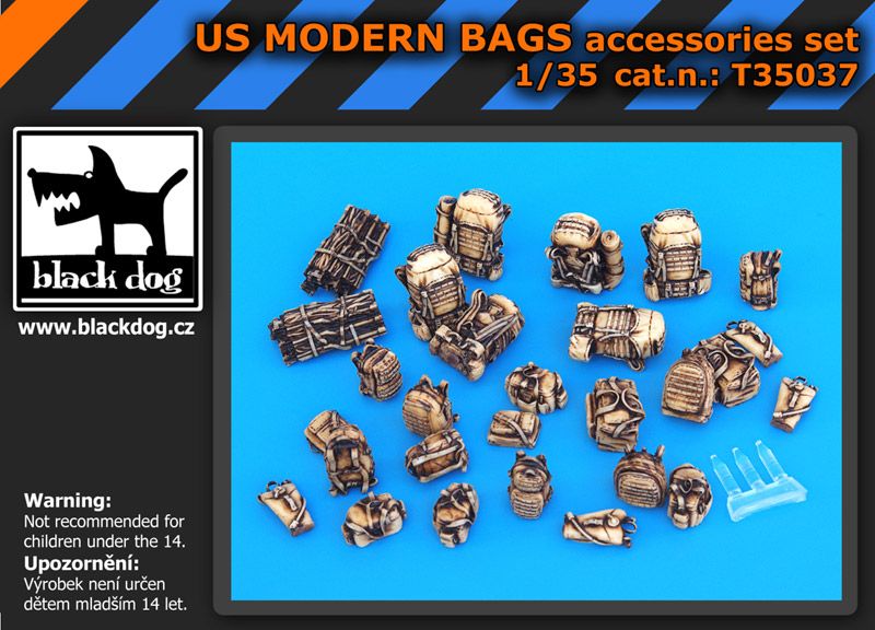 T35037 1/35 US modern bags accessories set Blackdog